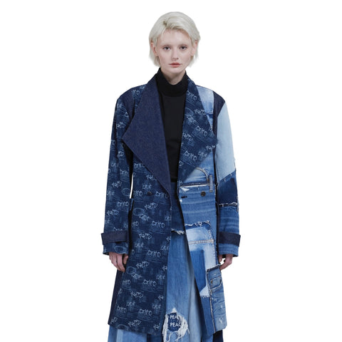 Denim Laser Trenchcoat