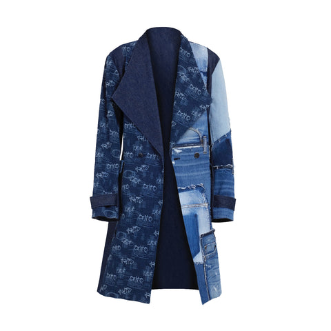 Denim Laser Trenchcoat