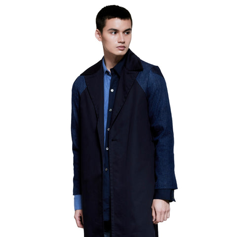 Denim Long Trenchcoat