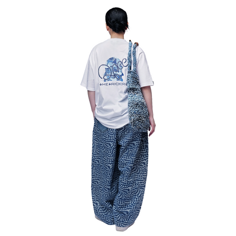 Cocoon Pants with Plaid Print