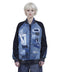 Knit-Like Denim Baseball Jacket