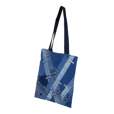Patchwork Denim Tote Bag