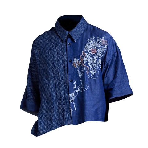 Quiet Path - Dotted Pattern Short-Sleeved Shirt (Without Embroidery)
