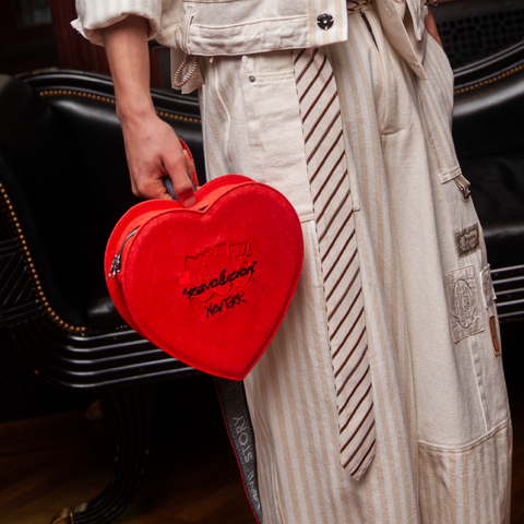 New York Limited Edition - "Aircraft" Upcycled Heart Shaped Bag